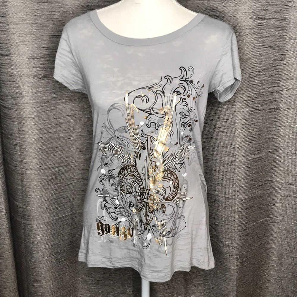 BELLA LARGE GRAY & GOLD T-SHIRT